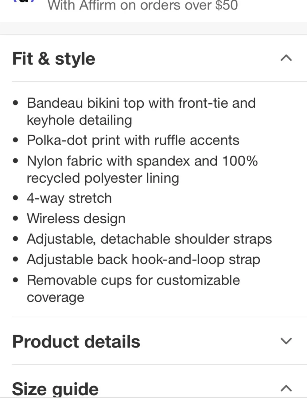 wild fable Navy and White Polka Dot Bandeau Bikini Top